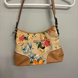 Caribbean Joe Floral Canvas Shoulder Bag